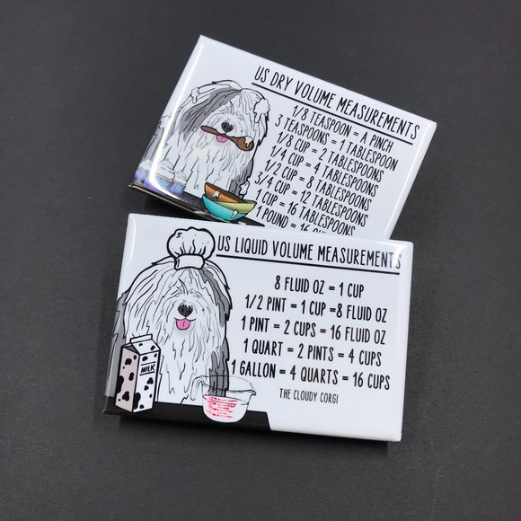 Old English Sheepdog Kitchen Measuring Magnet Set - Picture 3 of 7